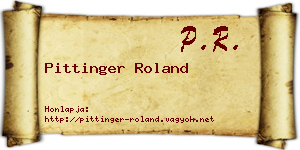 Pittinger Roland névjegykártya