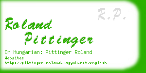 roland pittinger business card